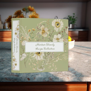 Rustic Dried Meadow Flowers Sage Family Recipe 3 Ring Binder