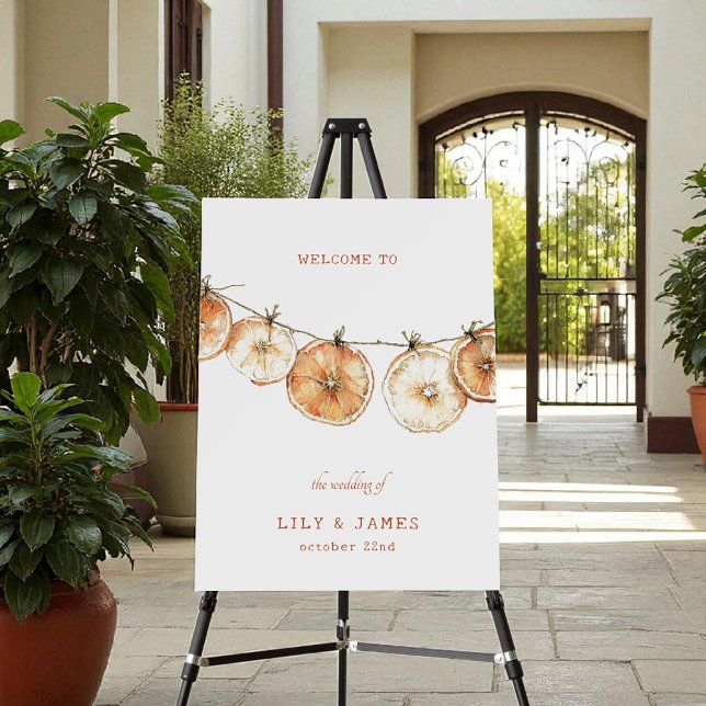 Rustic Dried Orange Garland Wedding Welcome Sign (Creator Uploaded)