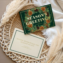 Rustic Dried Orange Pine Season's Greetings Gold