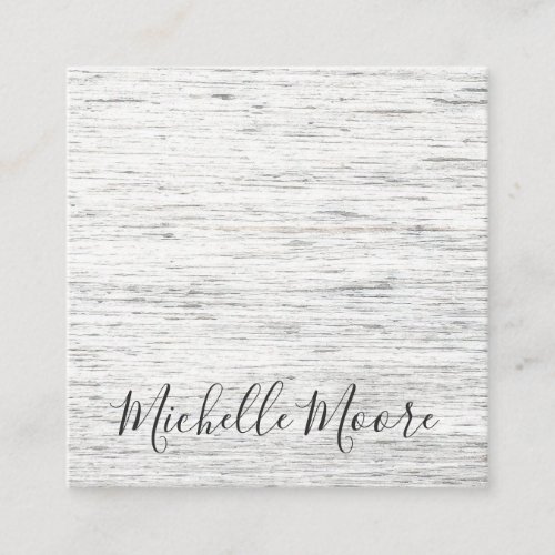 Rustic drift wood modern feminine minimalist square business card