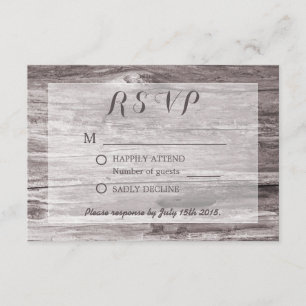 Rustic Driftwood Background Wedding RSVP