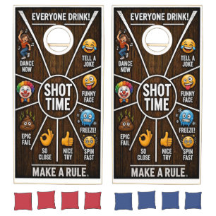 Rustic Drinking Game Cornhole Board