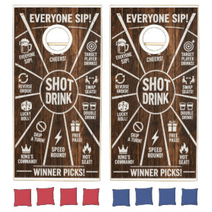 Rustic Drinking Game Cornhole Board