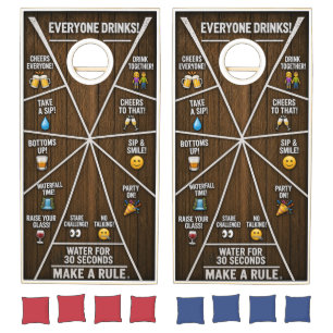 Rustic Drinking Game Cornhole Board