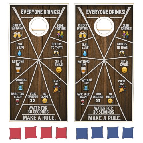 Rustic Drinking Game Cornhole Board