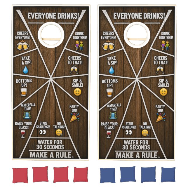 Rustic Drinking Game Cornhole Board  (Set)