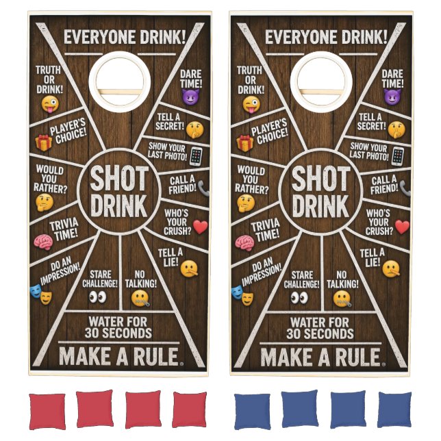 Rustic Drinking Game Cornhole Board  (Set)