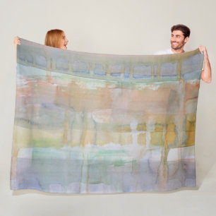 Rustic Drip Watercolor Print Fleece Blanket