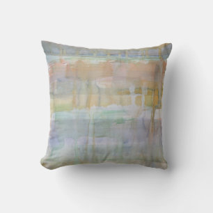 Rustic Drip Watercolor Print Throw Pillow