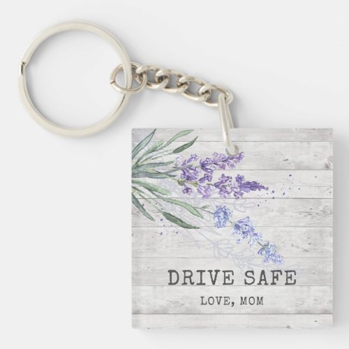 Rustic Drive Safe Photo Lavender Keychain