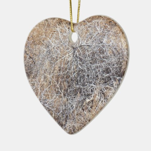 Rustic Dry Tumbleweed Ceramic Ornament