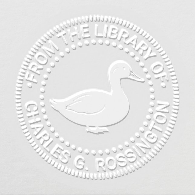 Rustic Duck Standing Library Book Name Embosser (Design)
