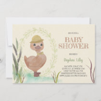 Rustic Duckling Boy Baby Shower Invitation