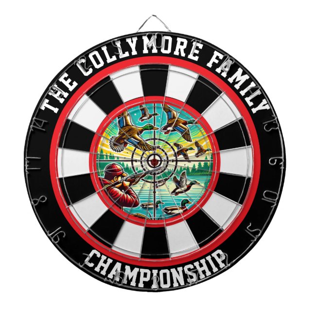 Rustic Ducks in Motion Artwork Dart Board (Front)
