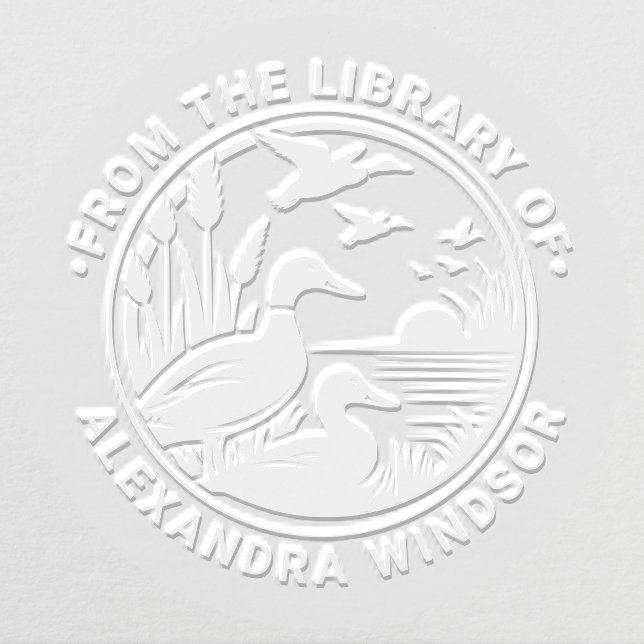 Rustic Ducks in Reeds Library Book Name Embosser (Design)