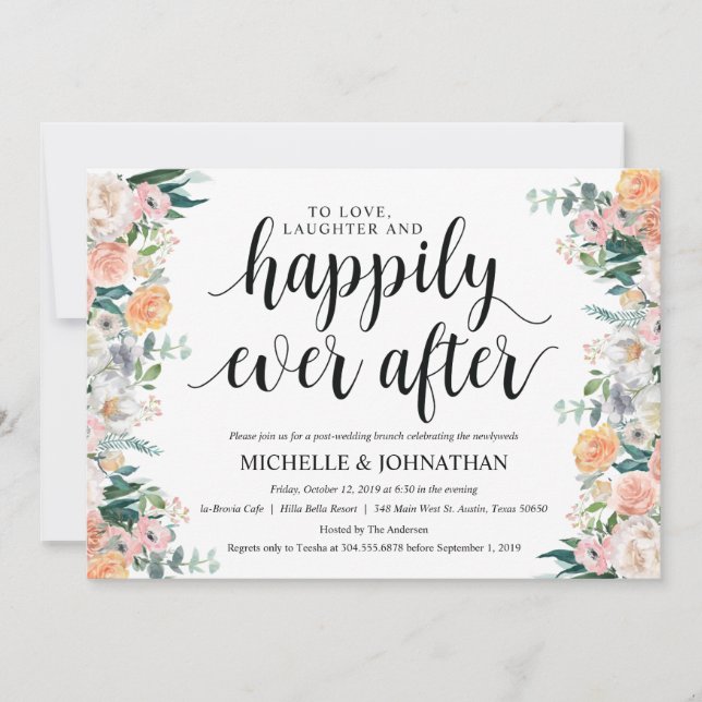 Rustic Dusk Post Wedding Brunch Invitation Card (Front)