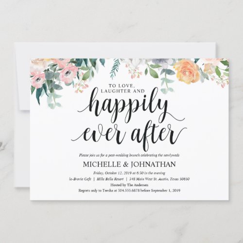 Rustic Dusk Post Wedding Brunch Invitation Card