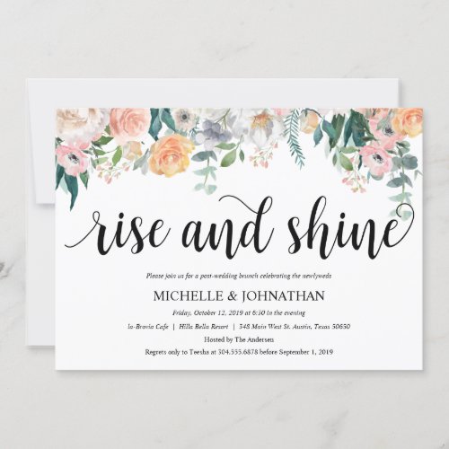 Rustic Dusk Post Wedding Brunch Invitation Card