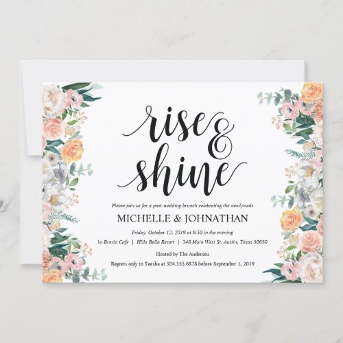 Rustic Dusk Post Wedding Brunch Invitation Card