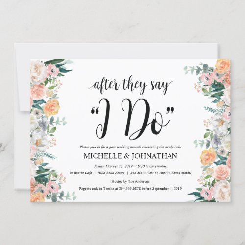 Rustic Dusk Post Wedding Brunch Invitation Card