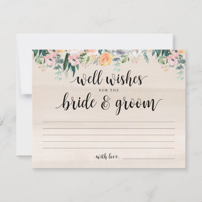 Rustic Dusk Wedding Well Wishes Card (Front)