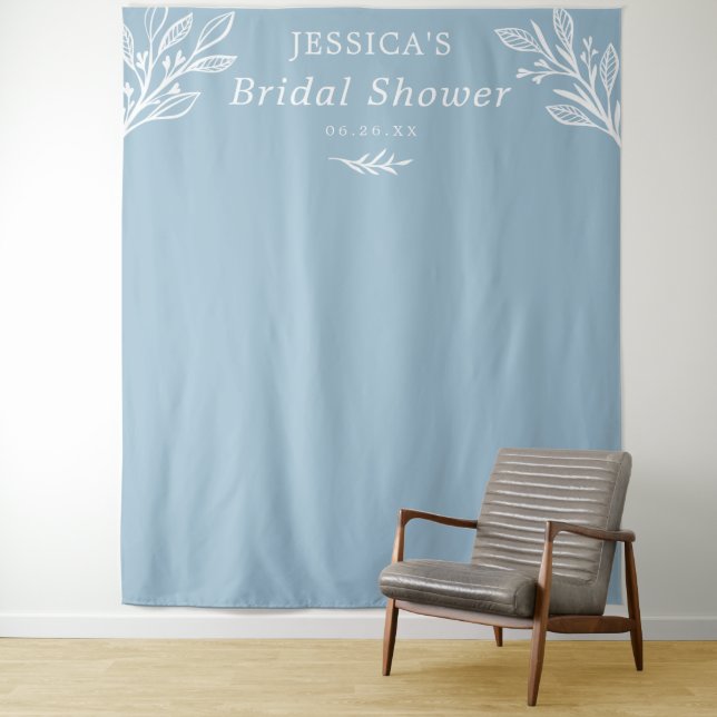 Rustic Dusty Blue Backdrop Bridal Shower (In Situ)
