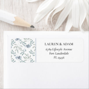 Rustic Dusty Blue Eucalyptus Address Label