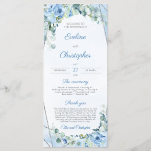 Rustic Dusty Blue Floral Silver Geometric Program