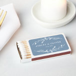 Rustic Dusty Blue Floral Wildflower Wedding Favor Matchboxes<br><div class="desc">This lovely rustic wedding matchbox features a dusty blue background with white wildflowers and elegant typography. It's the perfect design for a rustic yet elegant wedding and coordinates with our Rustic Wildflower collection...  See the design collection for more items.</div>