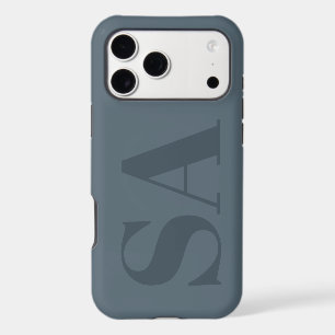 Rustic Dusty Blue Watercolor Minimal Contemporary iPhone 17 Pro Max Case