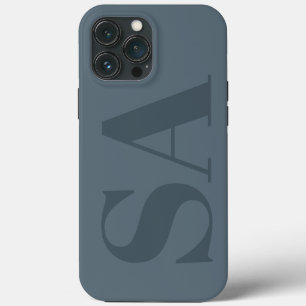 Rustic Dusty Blue Watercolor Minimal Contemporary iPhone 13 Pro Max Case