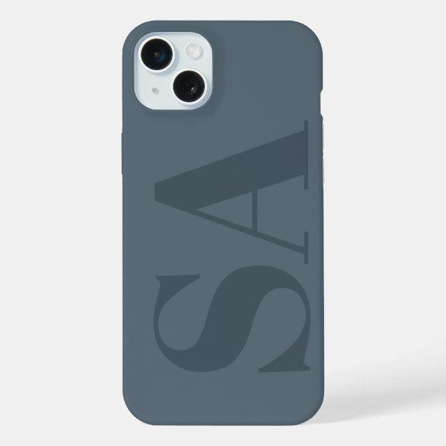 Rustic Dusty Blue Watercolor Minimal Contemporary iPhone Case (Back)