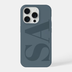 Rustic Dusty Blue Watercolor Minimal Contemporary iPhone 15 Pro Case