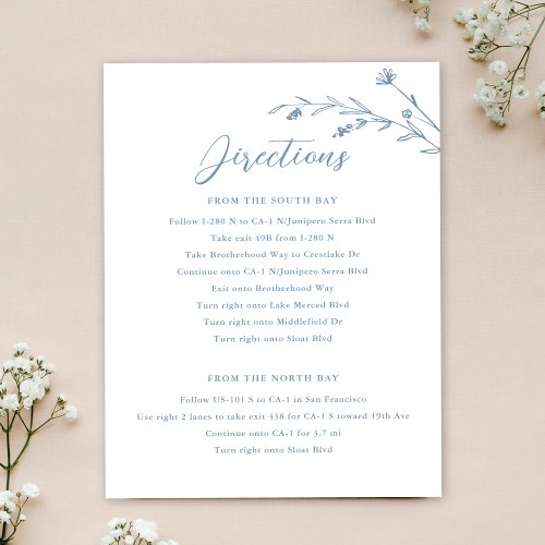 Rustic Dusty Blue Wildflower Wedding Enclosure Invitation