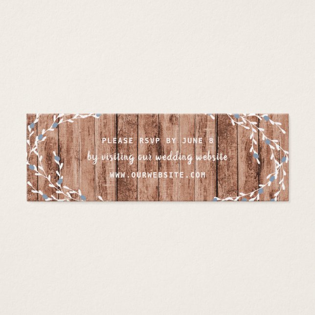 Rustic Dusty BlueBerry wreath wedding website rsvp (Front)