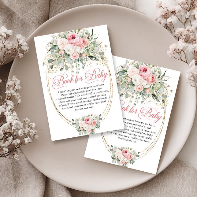 Rustic Dusty Pink and Gold Book Request Enclosure Card (Rustic Dusty Pink and Gold Book Request)