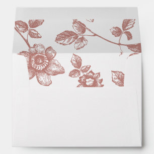 Rustic Dusty Pink Whimsical Floral Wedding Envelope