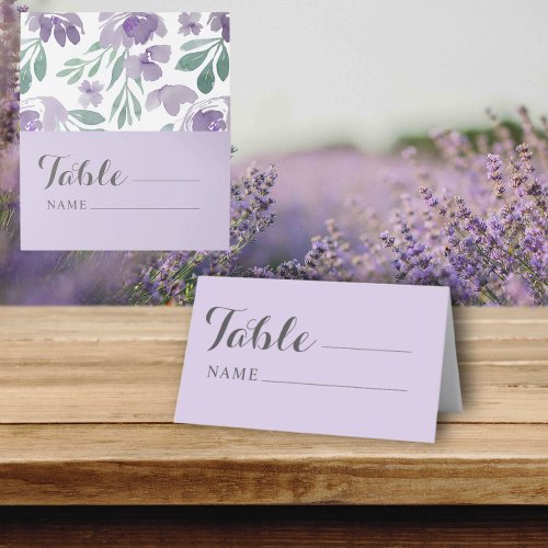 Rustic Dusty Purple  Floral Wedding Seating Place Card