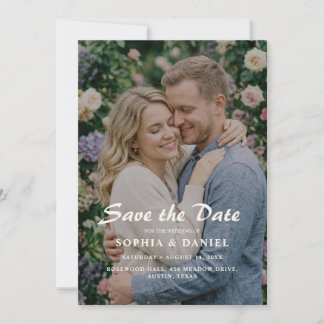 Rustic Dusty Rose Peony Floral Country Photo Save The Date