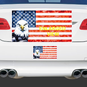 Rustic Eagle on American Flag Sticker