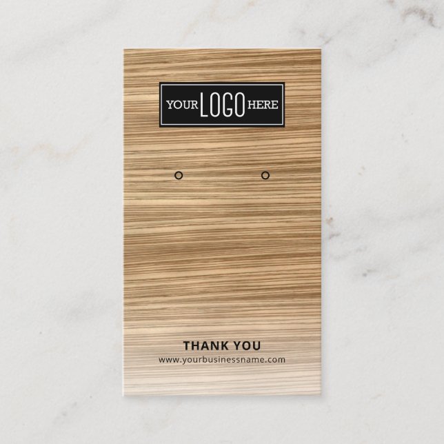 Rustic Earring Display Cards – Jewelry Packaging (Front)
