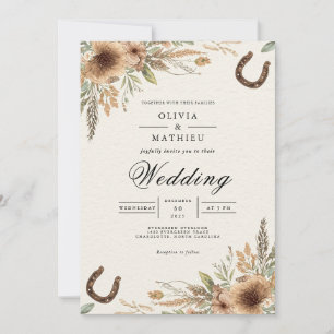 Rustic Earth Bloom Arch Wedding Invitation