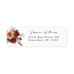 Rustic Earth & Champagne Florals Return Address 2 Label