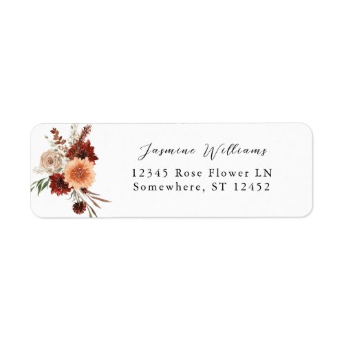 Rustic Earth  Champagne Florals Return Address La Label