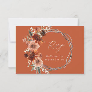 Rustic Earth & Champagne Florals w Meal -TC2 RSVP Card