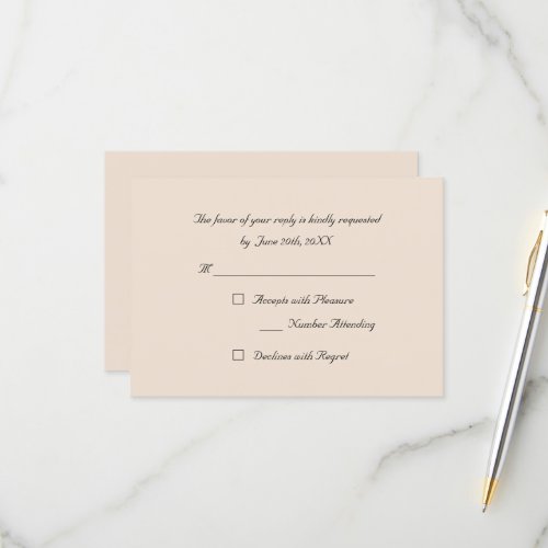 Rustic Earth Elegant Party RSVP Invitation Card