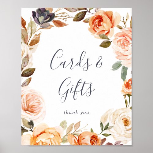 Rustic Earth Florals Cards and Gifts Sign