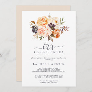 Rustic Earth Florals Let's Celebrate Invitation