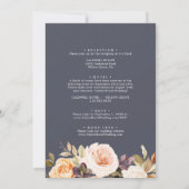 Rustic Earth Florals | Purple All In One Wedding Invitation (Back)