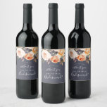 Rustic Earth Florals | Purple Bridesmaid Proposal Wine Label<br><div class="desc">This rustic earth florals purple bridesmaid proposal wine label is perfect for a fall wedding. The elegant earth tone design features rustic watercolor flowers in terracotta,  copper,  burnt orange,  peach,  blush pink and cream white tones with vintage boho style.</div>